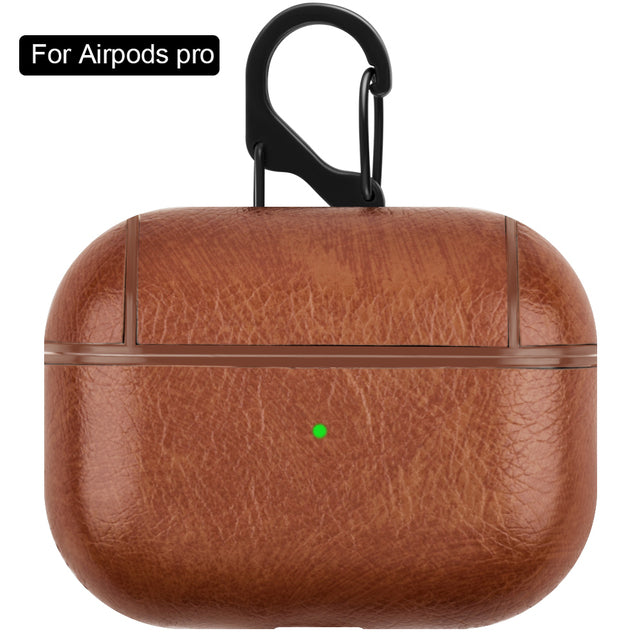 PU Leather Case Protective Cover with Anti-lost Buckle for Apple AirPods 2 1 3 - give5me