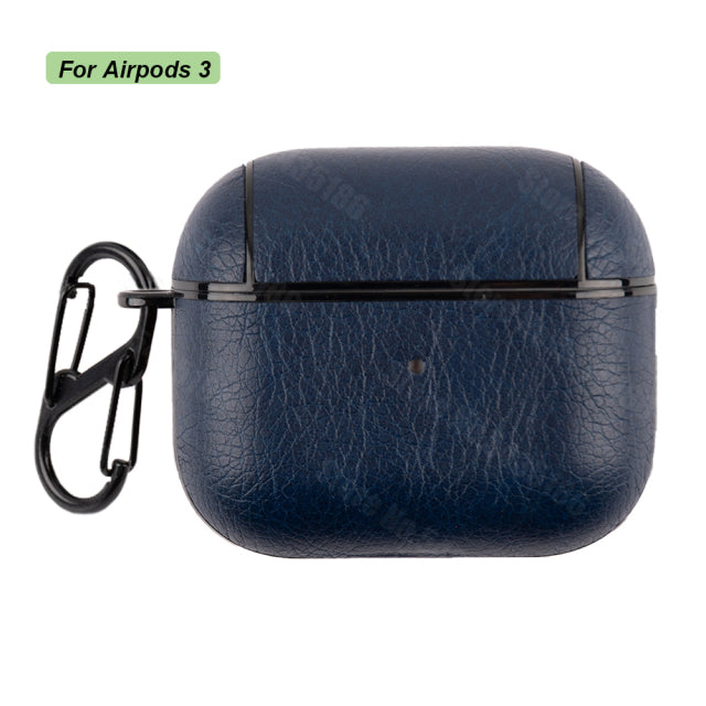 PU Leather Case Protective Cover with Anti-lost Buckle for Apple AirPods 2 1 3 - give5me